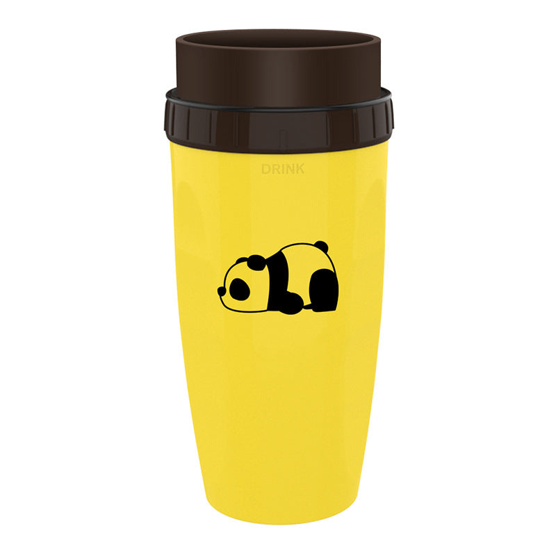 No Cover Twist Cup Panda Pattern Yellow