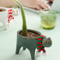 Green Ceramic Cat Cactus Planter Pot